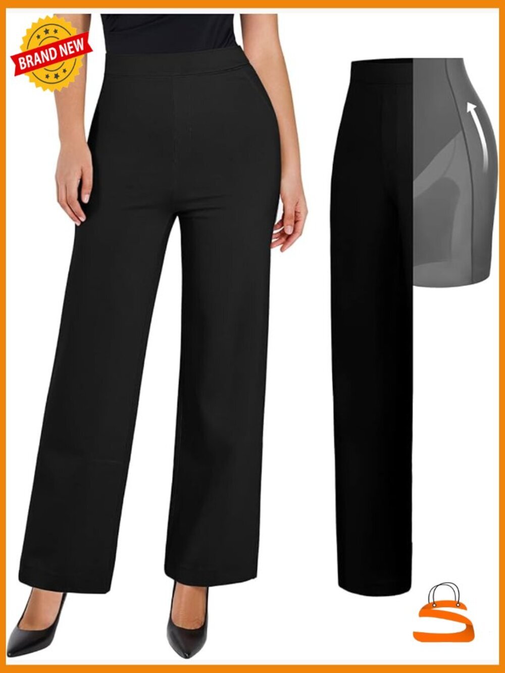 Women's Tummy Control Wide Leg Pants with Pockets